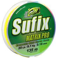 Леска-плетенка Sufix Matrix Pro желт. 135м, 018мм